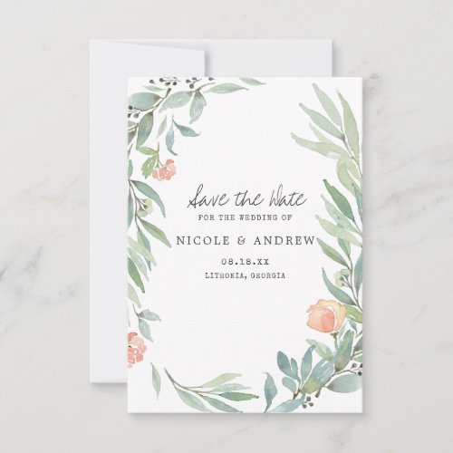 Serene Botanical  Wild Meadow Save the Date