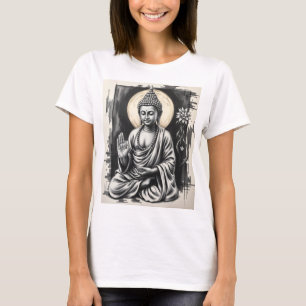 Serene Buddha – Charcoal Art of Peace and Tranquil T-Shirt