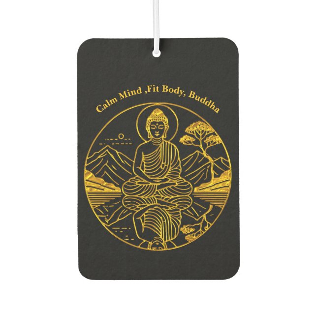 Serene Buddha Figure Reflecting on Tranquil Waters Air Freshener (Front)