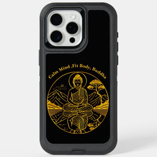 Serene Buddha Figure Reflecting on Tranquil Waters iPhone 15 Pro Max Case (Back)