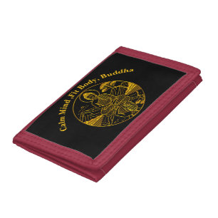 Serene Buddha Figure Reflecting on Tranquil Waters Tri-fold Wallet