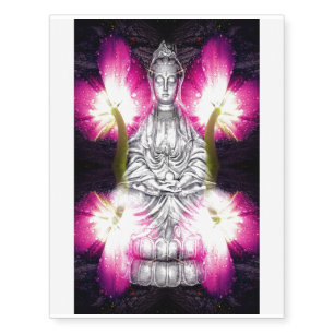 Serene Buddha & Tulips Temporary Tattoos