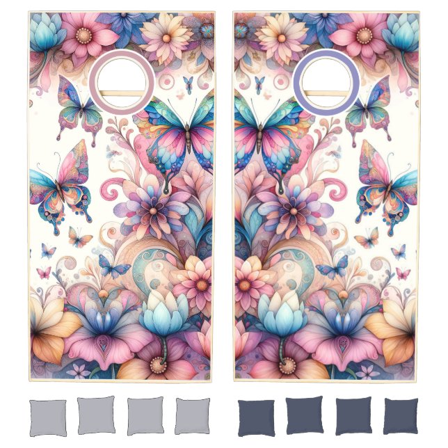Serene Butterfly Corn Hole Boards Cornhole Set (Set)