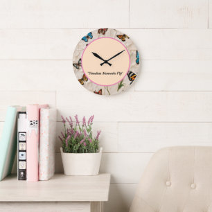"Serene Butterfly Elegance" Large Clock