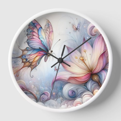 Serene Butterfly Wall Clock