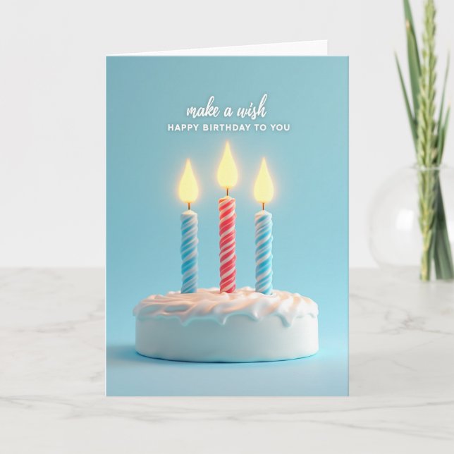 Serene Cake Birthday Card (Front)