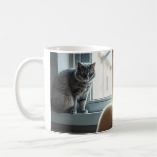 Serene Cats by the Window and Couch Coffee Mug