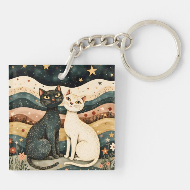 Serene Cats Keychain (Back)
