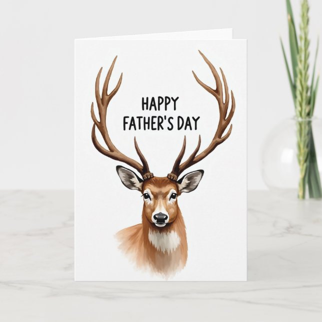 Serene Cervid Fathers Day Card (Front)