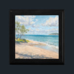 Serene Coastal Morning Impressionist Beach Art Gift Box<br><div class="desc">This piece features a masterful blend of realism and impressionism. The foreground showcases detailed sand textures and dune grass,  leading the eye toward a sparkling ocean and a distant island. A true collector's piece for art enthusiasts.</div>