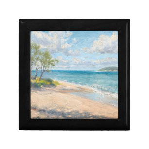 Serene Coastal Morning Impressionist Beach Art Gift Box
