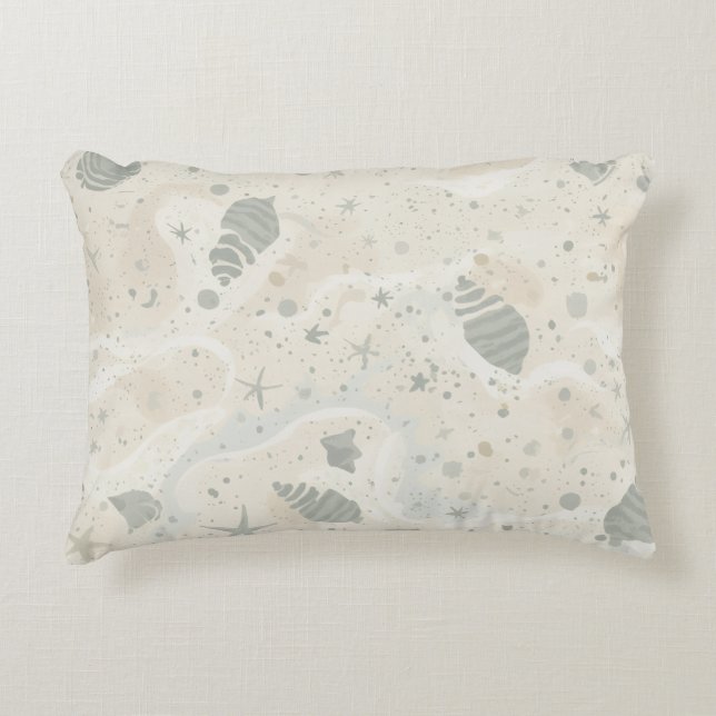 Serene Coastal Tidepool Accent Pillow (Front)