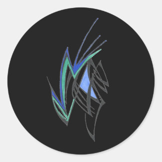 Serene Colorful Abstract Tribal Tattoo Art Classic Round Sticker