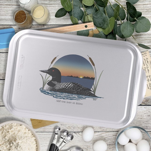 Serene Common Loon Sunset Blue Wildlife Lake Cake Pan (Creator Uploaded)