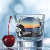Serene Common Loon Sunset Blue Wildlife Lake