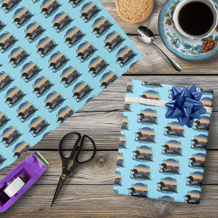 Serene Common Loon Sunset Blue Wildlife Lake Wrapping Paper