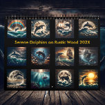 Serene Dolphins on Rustic Wood 2025  Calendar<br><div class="desc">This stunning dolphin 2025 calendar brings a touch of the ocean to your space with breathtaking images set against a Rustic Weathered Dark Wood background. Featuring majestic dolphins leaping through waves, exploring shipwrecks, and gliding under glowing sunsets, each month is filled with serene beauty. The combination of rustic textures and...</div>