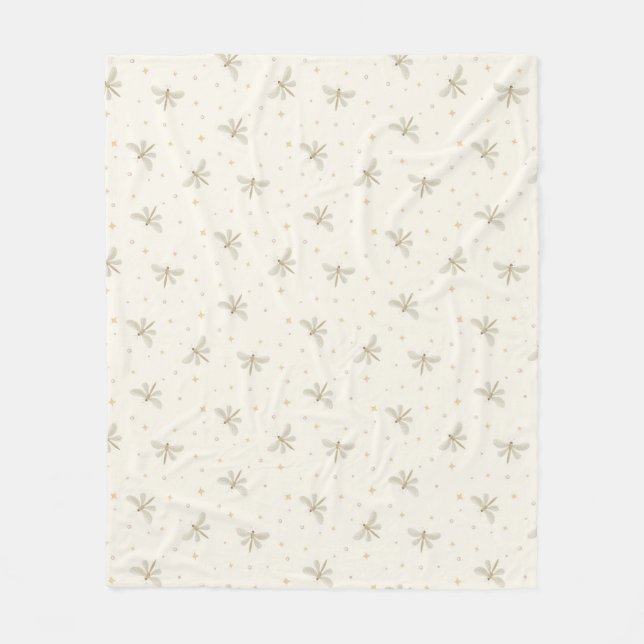Serene Dragonflies Fleece Blanket (Front)