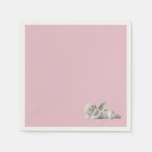 Serene Dreamy Pink Baby Angel   Girl Baby Shower Napkins