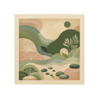 Serene Earth Flow Wood Wall Art