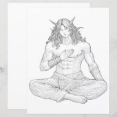 Serene Elf Warrior | Fantasy Anime Character Art (Front/Back)