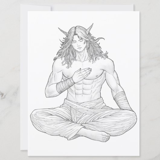 Serene Elf Warrior | Fantasy Anime Character Art (Front)