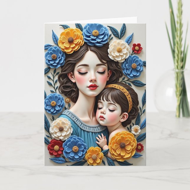 Serene Embrace Floral Mothers Day Card (Front)