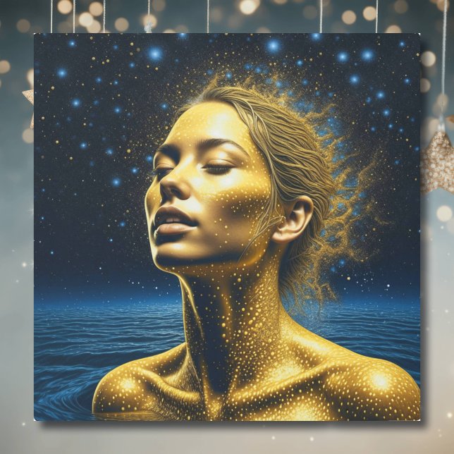 Serene Ethereal Woman under the Stars Acrylic Print (Creator Uploaded)