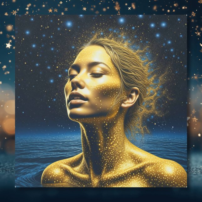 Serene Ethereal Woman under the Stars Metal Print (Creator Uploaded)