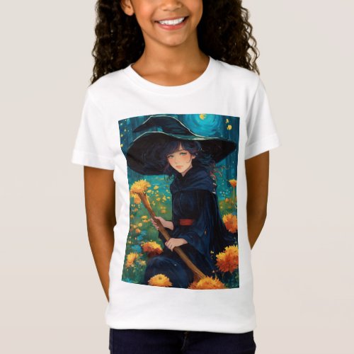 Serene Fairy Garden Girls T_shirt