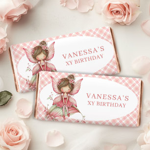 Serene Fairy Girl Blush Floral Birthday Hershey  Bar Favors
