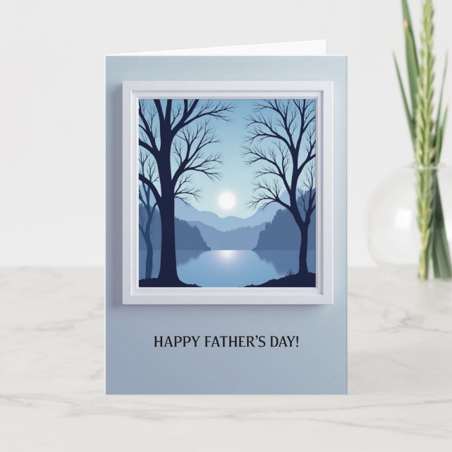Serene Fathers Day Waterscape Card (Front)