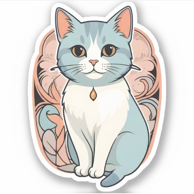 Serene Feline Charm Sticker (Front)