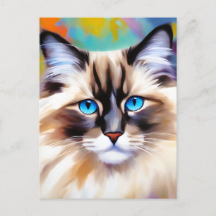 Serene Feline Ragdoll Beauty Postcard