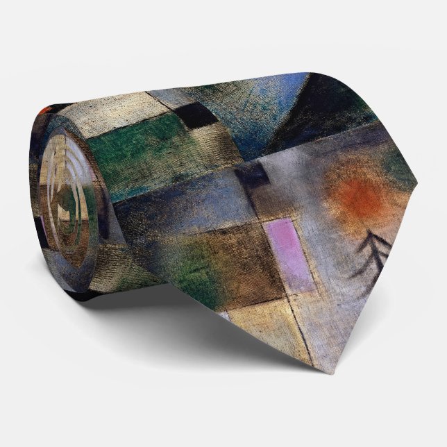 Serene Fir Trees Abstract Neck Tie (Rolled)