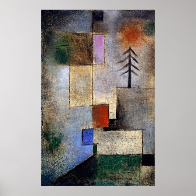 Serene Fir Trees by Paul Klee - Abstract Art Poster (Front)