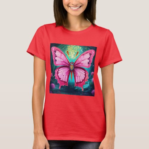 Serene Flutter Butterfly Illustrations on Ban Blo T_Shirt