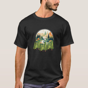 Serene Forest Hike & Deer Nature Lover's Graphic T-Shirt