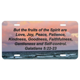 SERENE FRUITS OF THE SPIRIT GALATIANS 5 LICENSE PLATE
