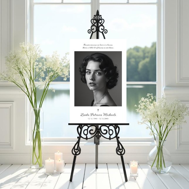 Serene Funeral Photo and Commemorative Phrase Foam Board (Serene Funeral Foam Boards with Photo and Commemorative Phrase)