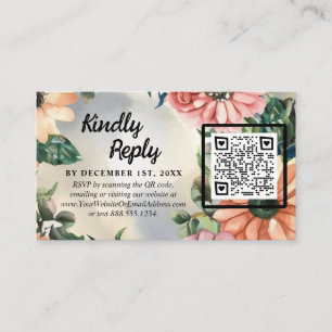 Serene Garden Wreath: Pastel Floral Elegance Enclosure Card