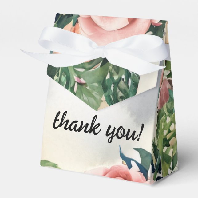 Serene Garden Wreath: Pastel Floral Elegance Favor Boxes (Front Side)