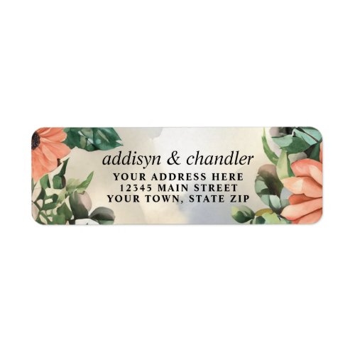 Serene Garden Wreath Pastel Floral Elegance Label