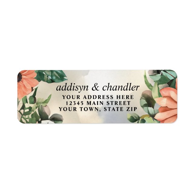Serene Garden Wreath: Pastel Floral Elegance Label (Front)