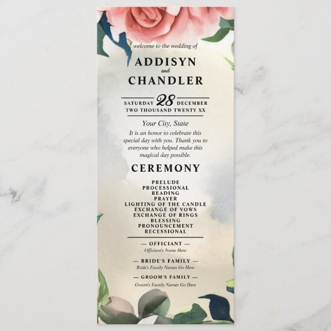 Serene Garden Wreath: Pastel Floral Elegance Program (Front)