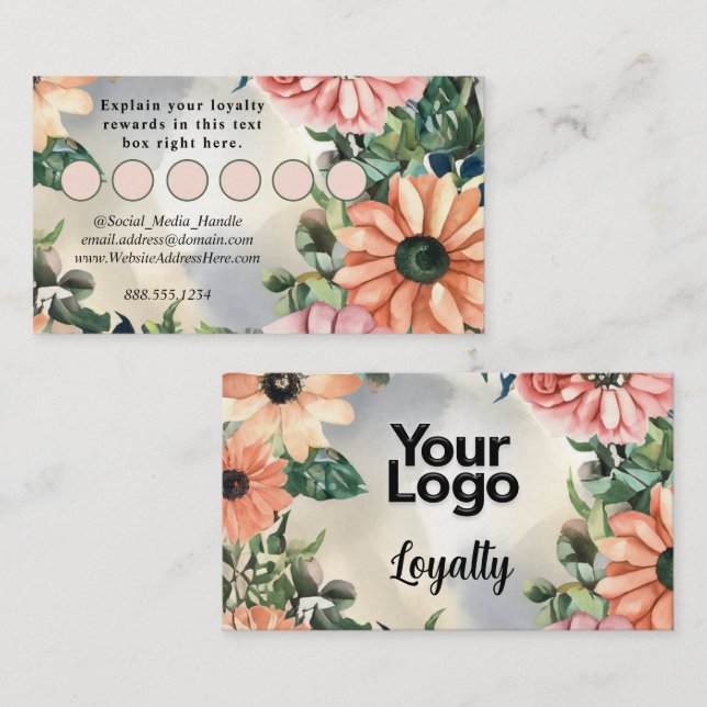 Serene Garden Wreath Pastel Floral Elegant Enclosure Card (Front/Back)