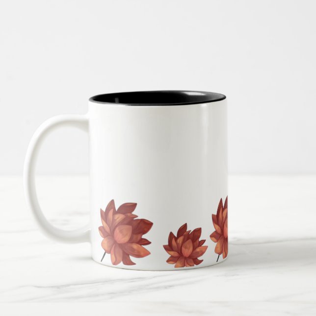 Serene Girl & Pink Lotus Flower Mug (Left)