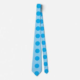 "Serene Glow: Light Blue & Dark Blue Round Design" Neck Tie