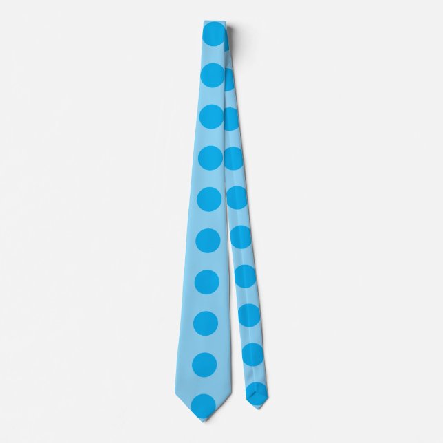 "Serene Glow: Light Blue & Dark Blue Round Design" Neck Tie (Front)