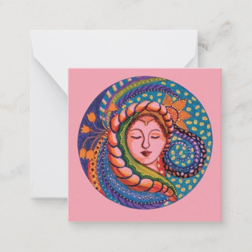 Serene Goddess Mandala Art Note Card